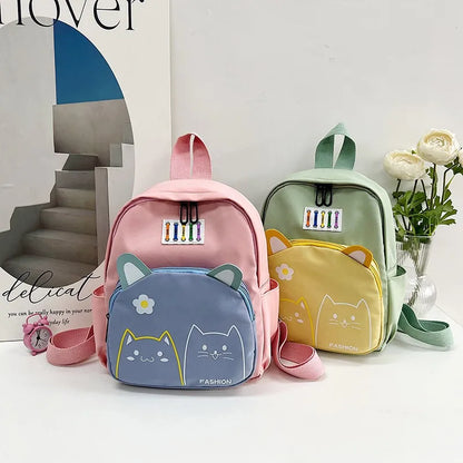 Small Cute Backpack for Girls School Bags Cat Printing Daypack Travel Back Pack for Kids 5-7 Years Kawaii Backpack Mini Backpack