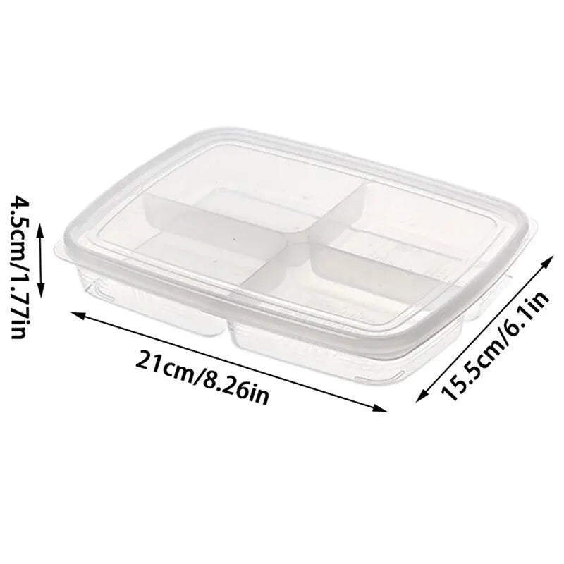 Organizador de Alimentos Premium con 4 Compartimentos Transparentes - ¡Orden y Elegancia en tu Cocina! 🌟