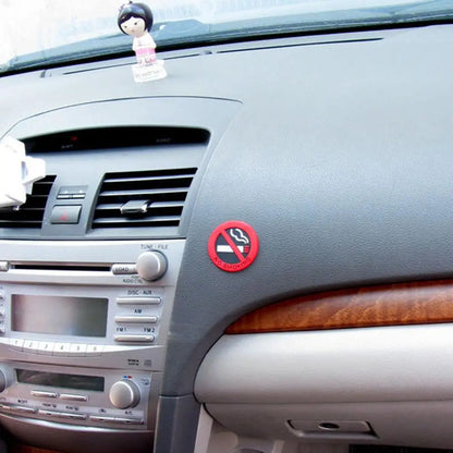 Pegatina "No Smoking" Redonda en Vinilo para Coche 🚭