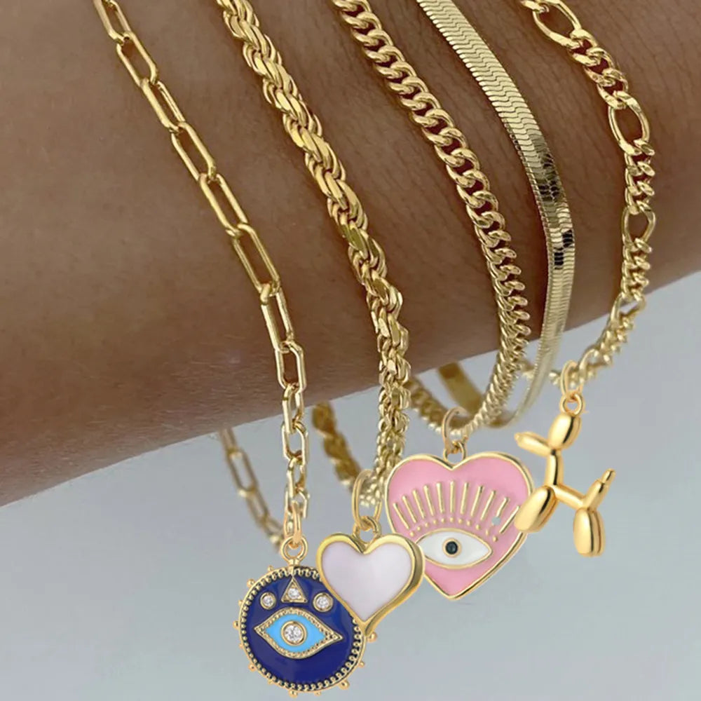 Pulsera Colgante con Dijes de Ángel y Sol