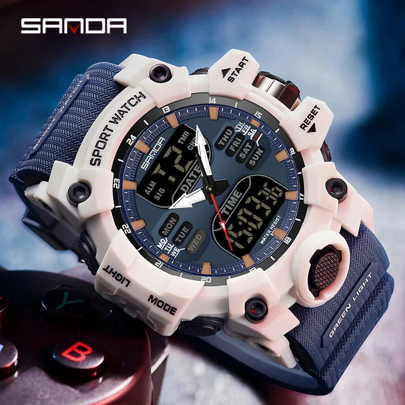 Reloj Deportivo SANDA Hombre Dual Display 🌟 ¡Envío Rápido España!