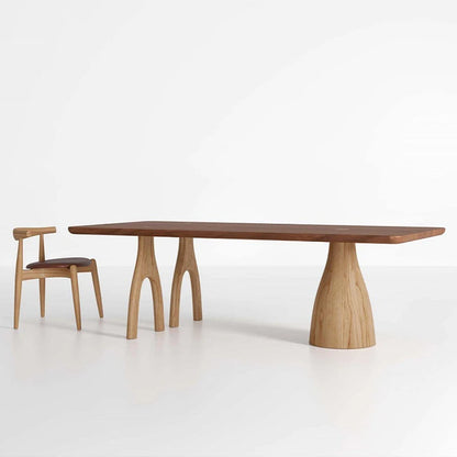 Mesa de Comedor Retro de Madera Maciza: Estilo Único y Funcional