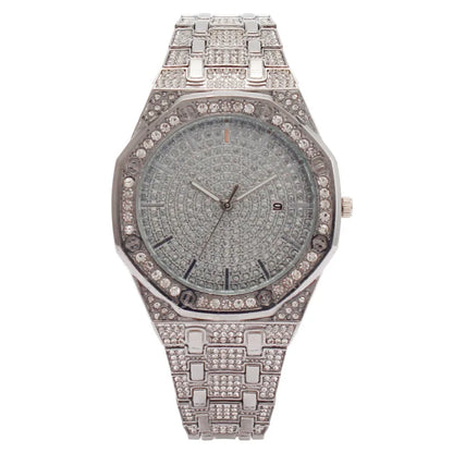 Reloj de Lujo con Diamantes ZBJP: Elegancia Hip Hop Iced Out