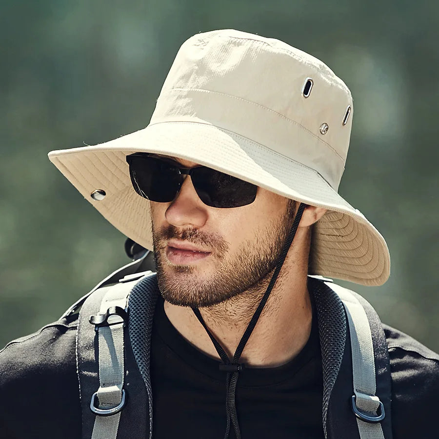 Gorro de Sol de Gran Ala para Hombre - Protección Solar y Estilo sin Igual