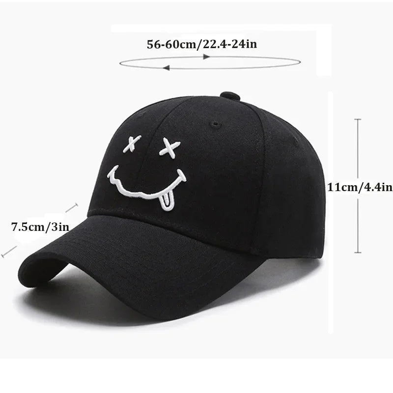 Gorra de Béisbol con Carita Sonriente - Ajustable y Divertida 🧢