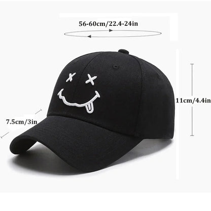 Gorra de Béisbol con Carita Sonriente - Ajustable y Divertida 🧢