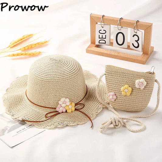 Sombrero de Paja Floral con Protección Solar y Bolsa a Juego - ¡Prepárate para el Verano! ☀️