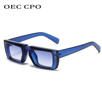 Gafas de Sol Punk Rectangulares Vintage OEC CPO 😎 ¡Estilo Rebelde para Hombres y Mujeres! 🌟