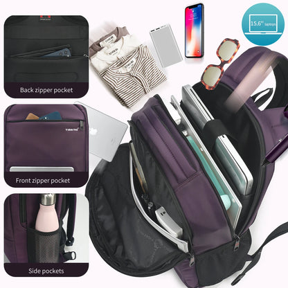 Mochila Tigernu Fashion Púrpura Antirrobo Laptop 15.6" - ¡Estilo y Seguridad en un Solo Producto! 🎒