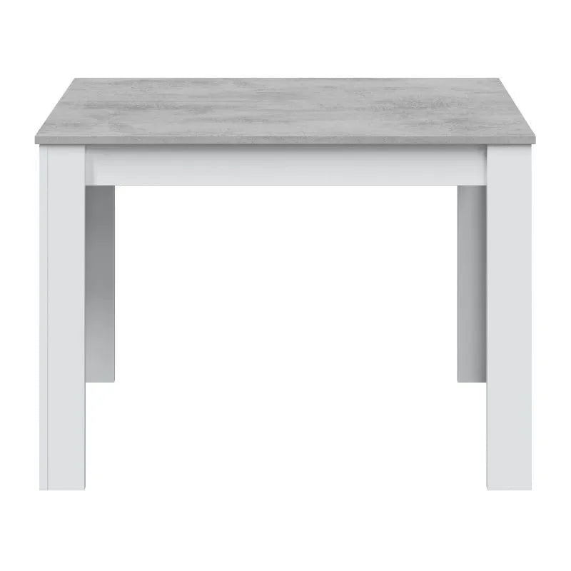 Mesa de Cocina Moderna Cloe 78x109x67 cm en Blanco Artik y Cemento