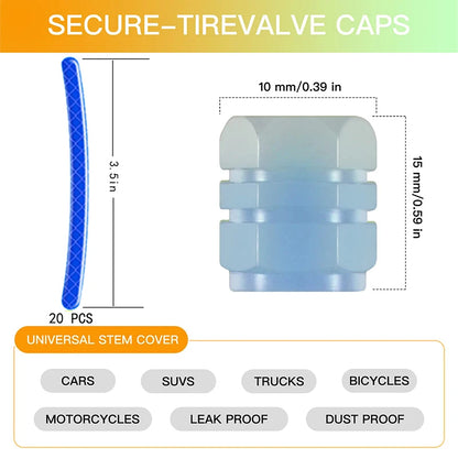 Tapones Reflectantes Luminosos para Válvulas de Rueda - Ensemble Brillante de Estilo y Seguridad