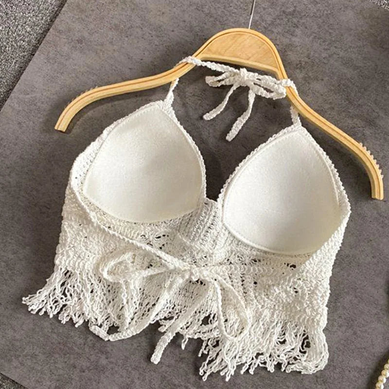 Top de Ganchillo Tejido Boho Sexy con Borlas - Envío Rápido desde España 🌴