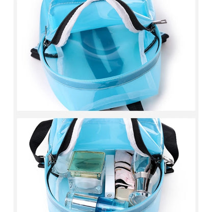 Stylish Cute Clear Backpack Fashionable Plastic Bag Trendy Clear Backpack for Women & Girls Perfect for Festivals & Sports