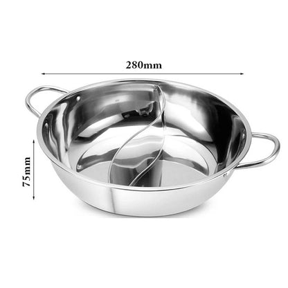 Olla Dividida Gemela de Acero Inoxidable 28/30cm - Cocina Doble en Casa con Estilo