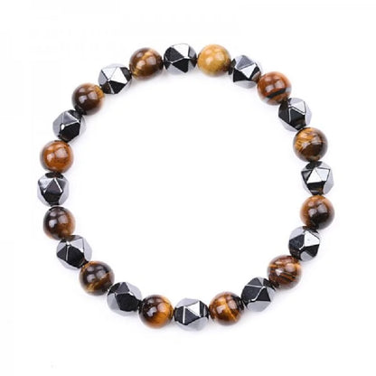 Pulsera de piedras negras ajustable para hombres: ¡Estilo sofisticado y elegante! 🖤