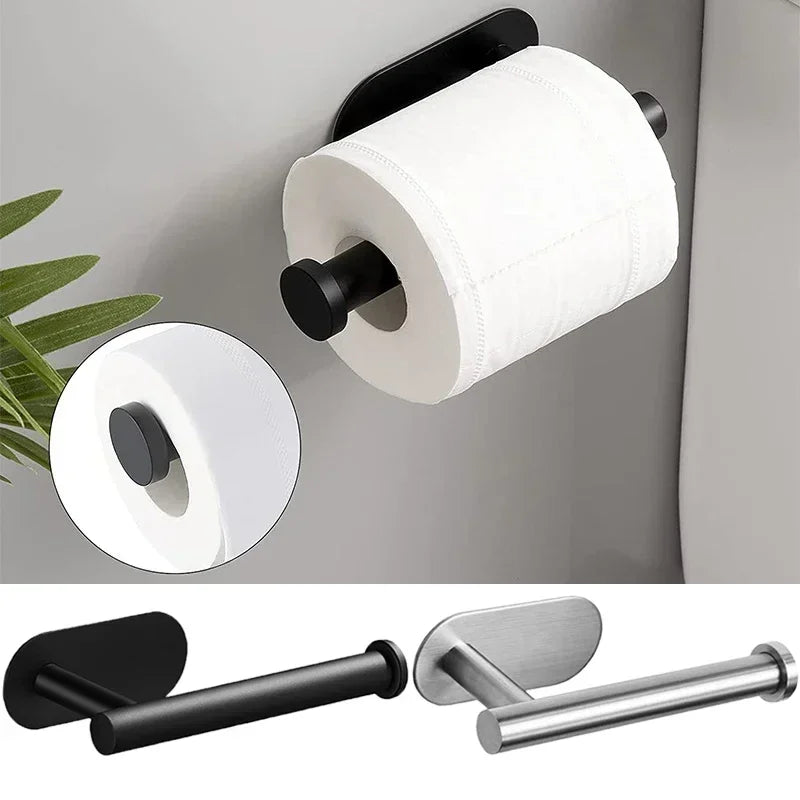 Soporte Papel Higiénico Montado Pared Acero Inoxidable ¡Sin Perforar! 🚽