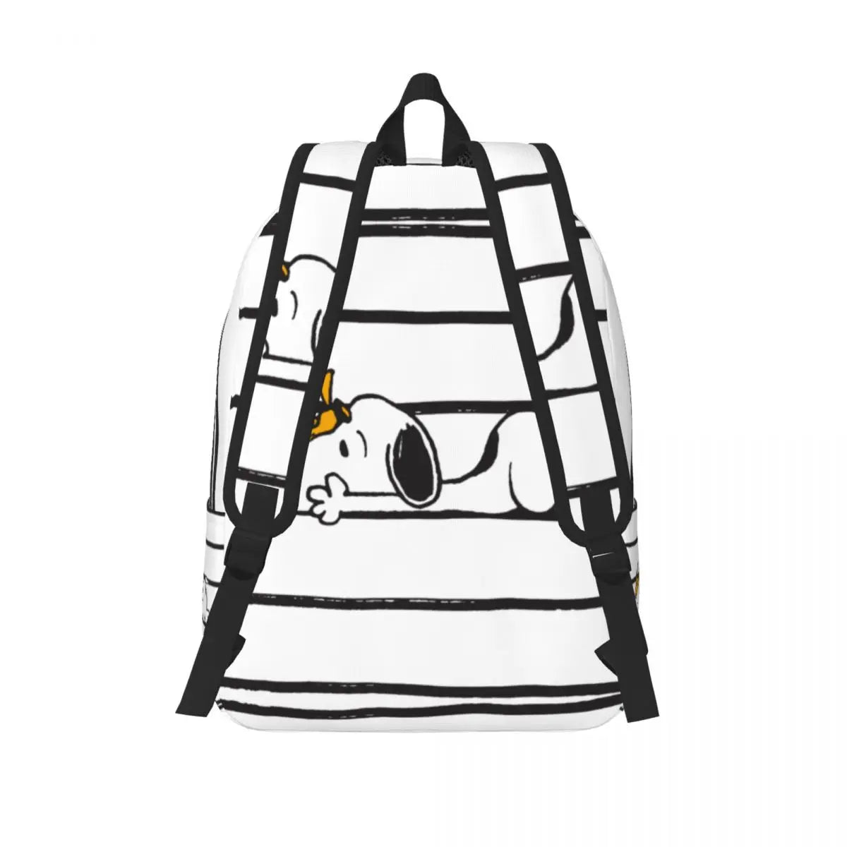 Snoopy Woodstock Cartoon Stripe Backpack for Men Women Teenage Student Hiking Travel Daypack Laptop Computer Canvas Bags Pocket