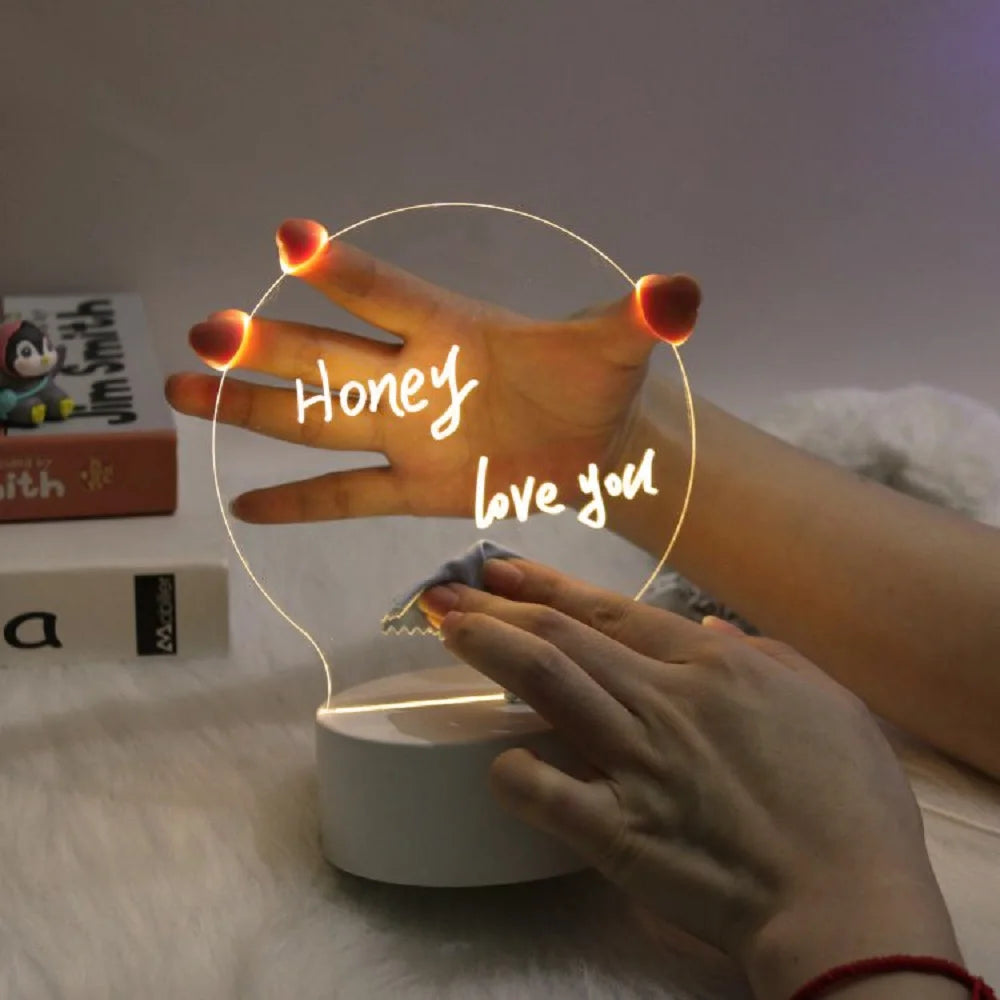 Tablero de Notas LED de Creative: Luz Nocturna Recargable con Mensajes Personalizados