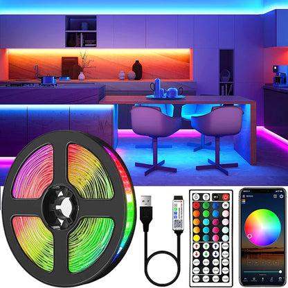 Tiras LED RGB5050 Mikenoon: Ambiente Personalizado y Control RemotoAPP