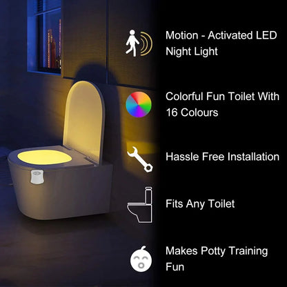 Iluminador de Baño LED con Sensor de Movimiento y 16/8 Colores