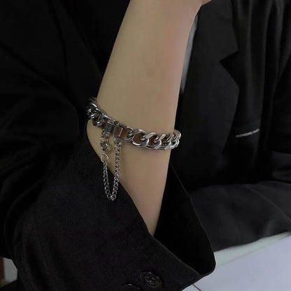 Pulsera de Eslabones Cubanos de Acero Inoxidable Kpop