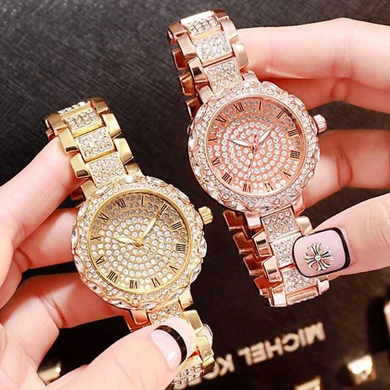 Reloj de Mujer de Lujo con Diamantes y Zirconia - Acero Quirúrgico