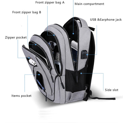 Mochila de Gran Capacidad para Laptop de Oxford Negro. 🎒