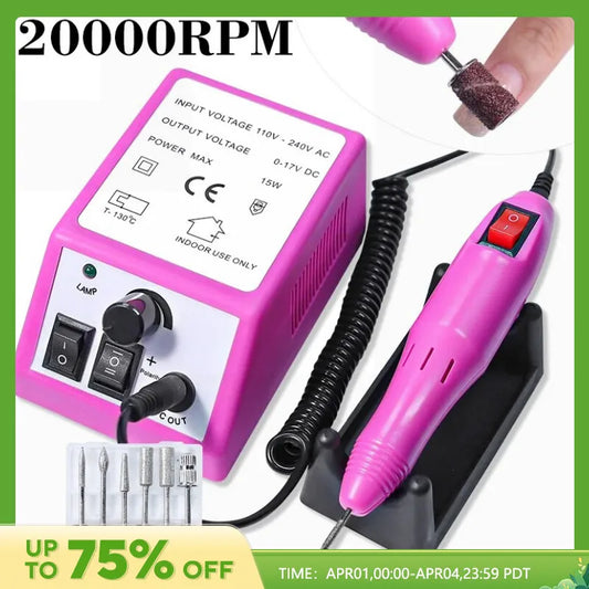 ¡Taladro de Uñas Profesional 20000rpm: Potente Herramienta de Manicura!