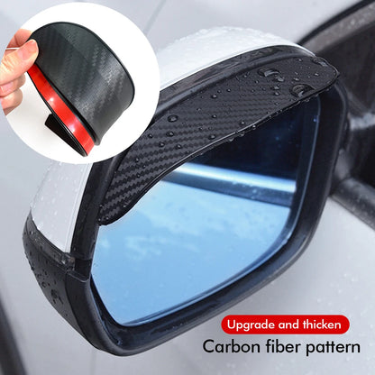 ¡Protector de Visera de Sol de Fibra de Carbono con Espejo Retrovisor para Coche: Claridad y Estilo en la Lluvia! 🚗✨