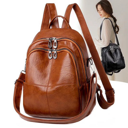 High Quality Youth PU Leather Backpacks For Teenage Girls Female School Bag Hot Sale Backpacks 2021 New Fashion Woman Backpack