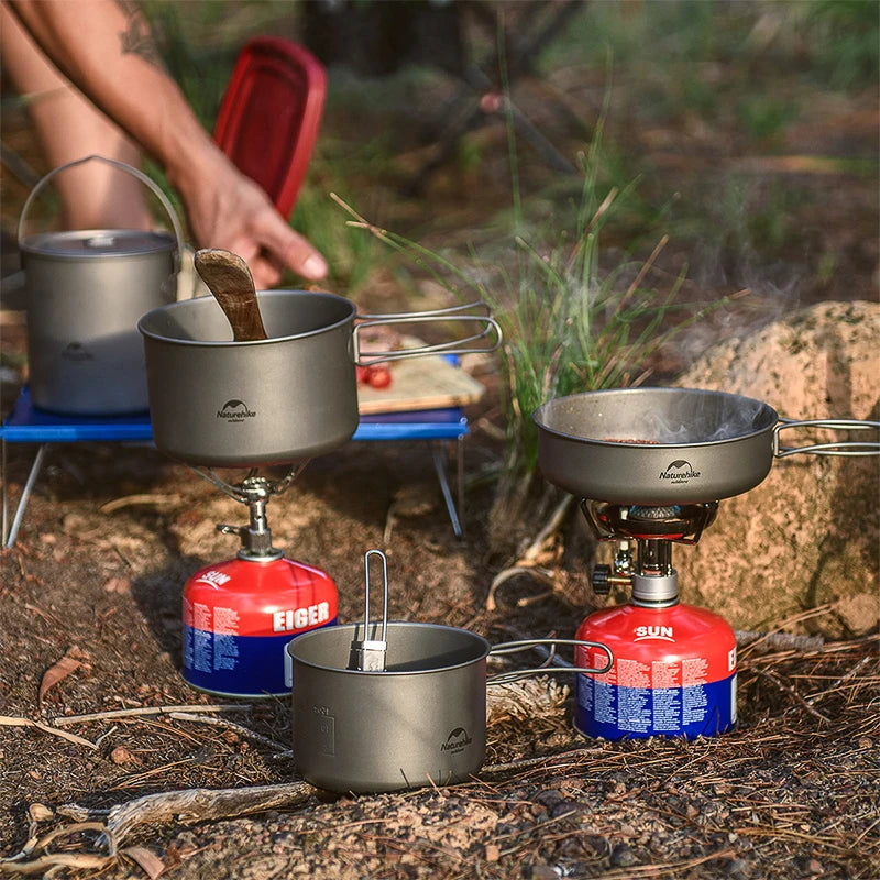 ¡Cacerola y Sartén de Titanium para Camping de Naturehike con Función Autolimpieza! 🏕️