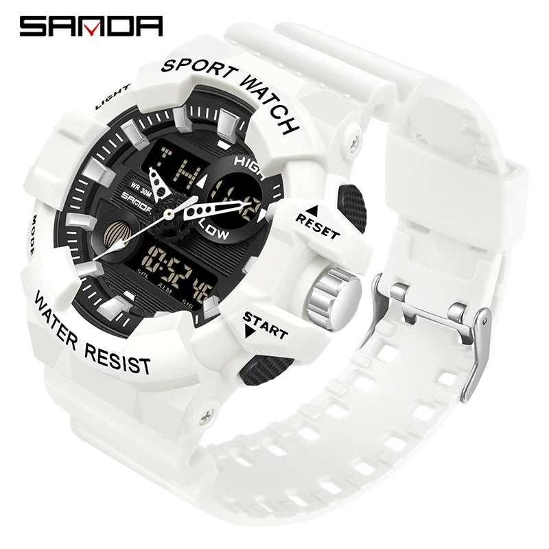 Reloj Deportivo Militar SANDA Blanco para Hombres