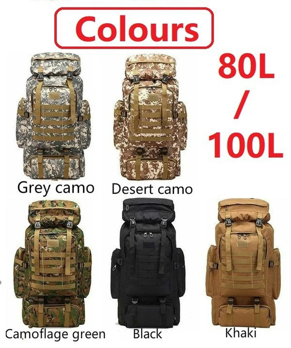 Mochila Táctica Militar de Montañismo de Lujo 80L/100L 🌲 ¡Explora con Estilo y Elegancia! 🌟