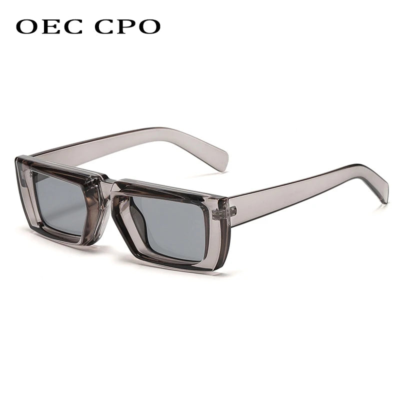 Gafas de Sol Punk Rectangulares Vintage OEC CPO 😎 ¡Estilo Rebelde para Hombres y Mujeres! 🌟