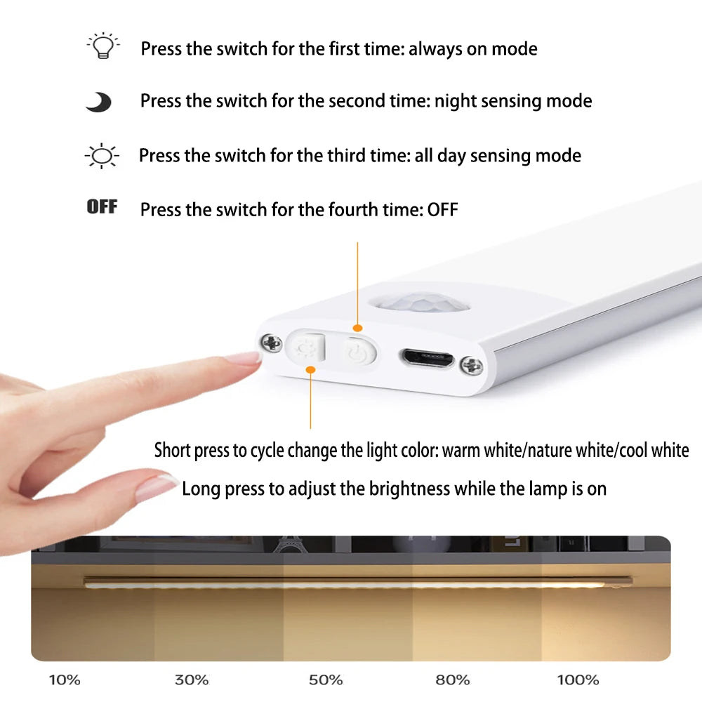 Lámpara LED Nocturna USB con Sensor de Movimiento