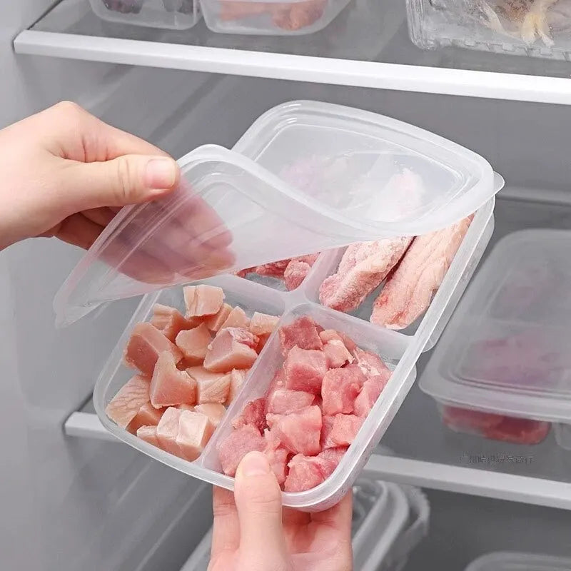 Organizador de Alimentos Premium con 4 Compartimentos Transparentes - ¡Orden y Elegancia en tu Cocina! 🌟