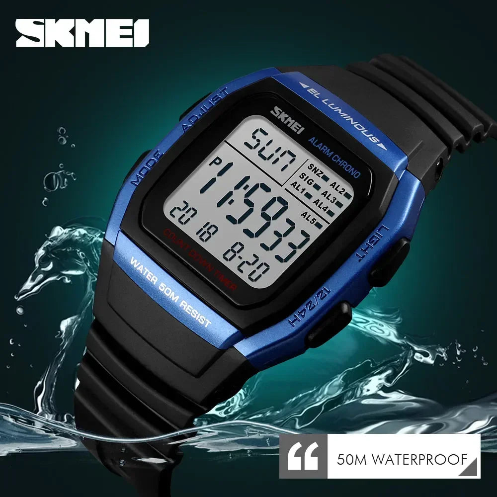 Reloj Deportivo SKMEI 1278: Dual Time, Resistente al Agua, Cronógrafo