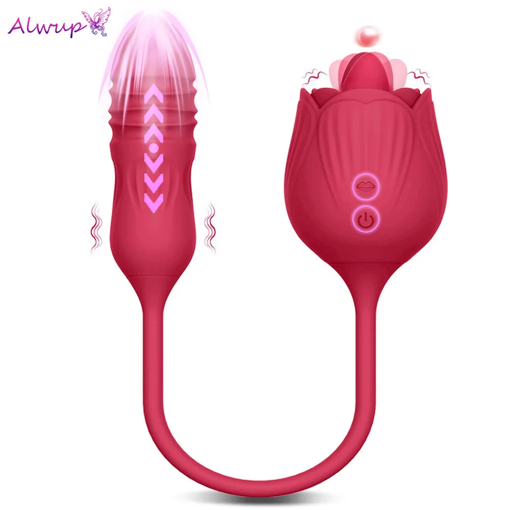 Vibrador Lengua Chupadora de Rosa de ALWUP: Placer Único y Versátil