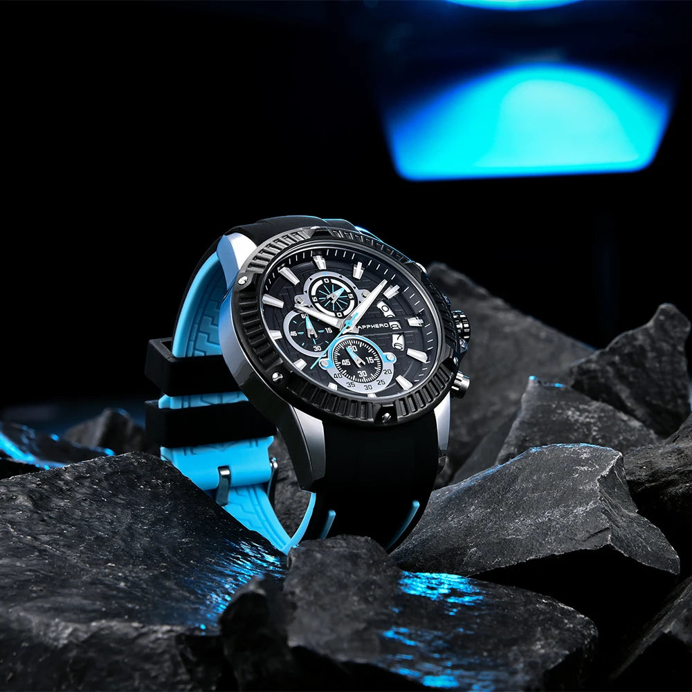 Reloj de Cuarzo SAPPHERO Hombre: Resistente al Agua y Luminoso 🕒