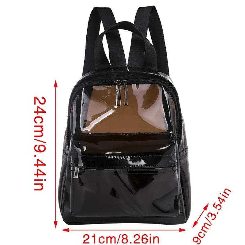 Stylish Cute Clear Backpack Fashionable Plastic Bag Trendy Clear Backpack for Women & Girls Perfect for Festivals & Sports