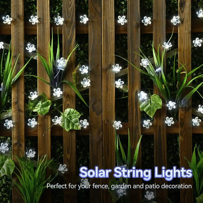 1PC Solar String Flower Lights Outdoor Waterproof 20/30/50/100 LED Fairy Light For Garden Fence Patio Yard Christmas Tree Decor