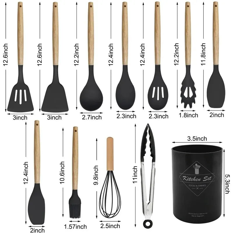 ¡Set de Utensilios de Cocina de Silicona Premium - Envío Rápido desde España! 🍳