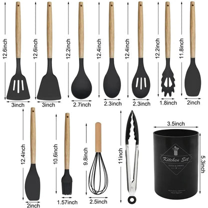 ¡Set de Utensilios de Cocina de Silicona Premium - Envío Rápido desde España! 🍳