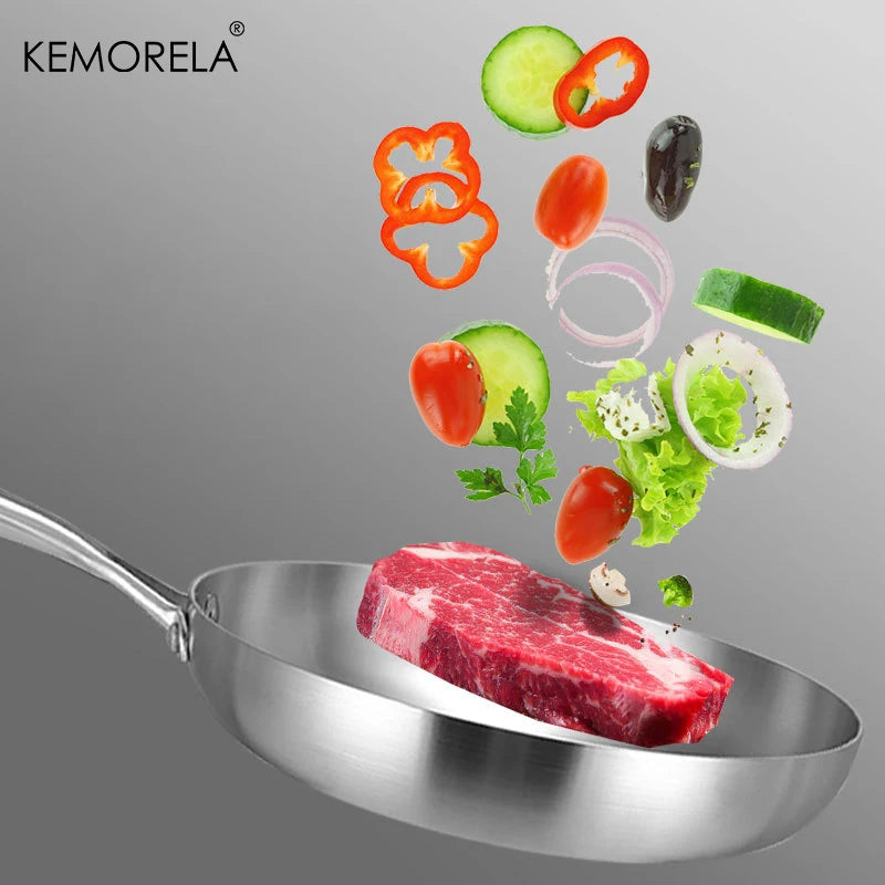 Sartén de Acero Inoxidable Kemorela, 24 cm: ¡Cocina como un Chef Profesional!