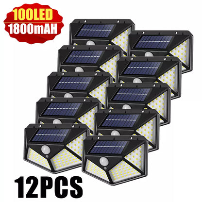 Lámpara Solar de Pared con Sensor de Movimiento y 100 LED