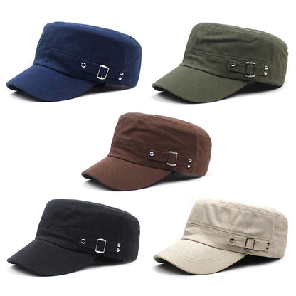 Gorra Táctica Plana de Estilo Militar - Protección Solar y Sofisticación 🌟 ¡Deslumbra con Elegancia y Atrevimiento! 🧢