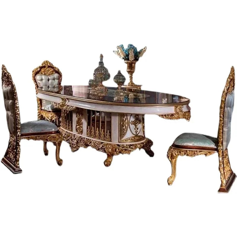 Mesa y sillas de comedor de lujo French Court: Personalizadas y talladas a mano 🌟