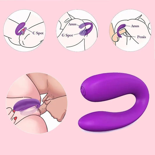 Vibrador para Parejas U-Type: Estimulación Total Vagina Clítoris 🌟