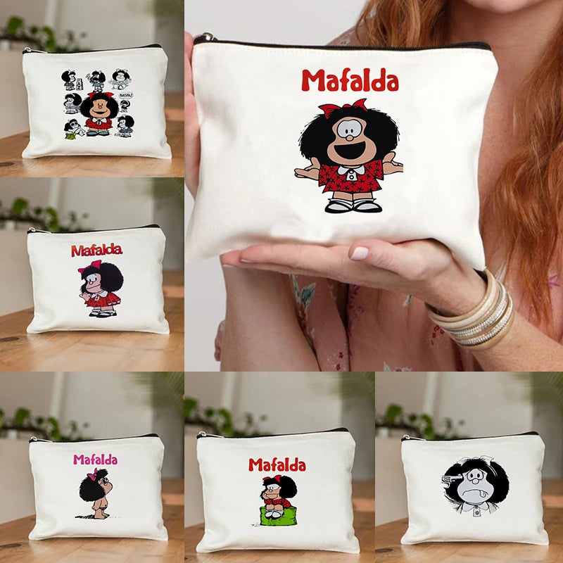 ¡Bolsa de Maquillaje Mafalda Kawaii! 💄 ¡Organización con Estilo para tus Cosméticos! 🌟