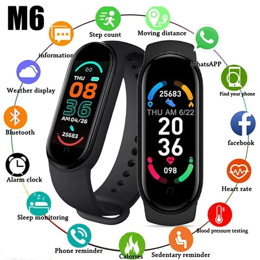 Pulsera Inteligente BMAD M6: Monitoreo de Salud y Notificaciones.